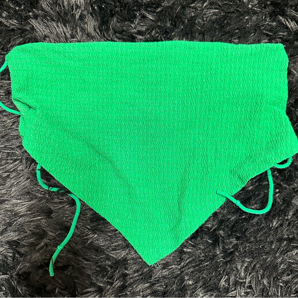 bright green open back top